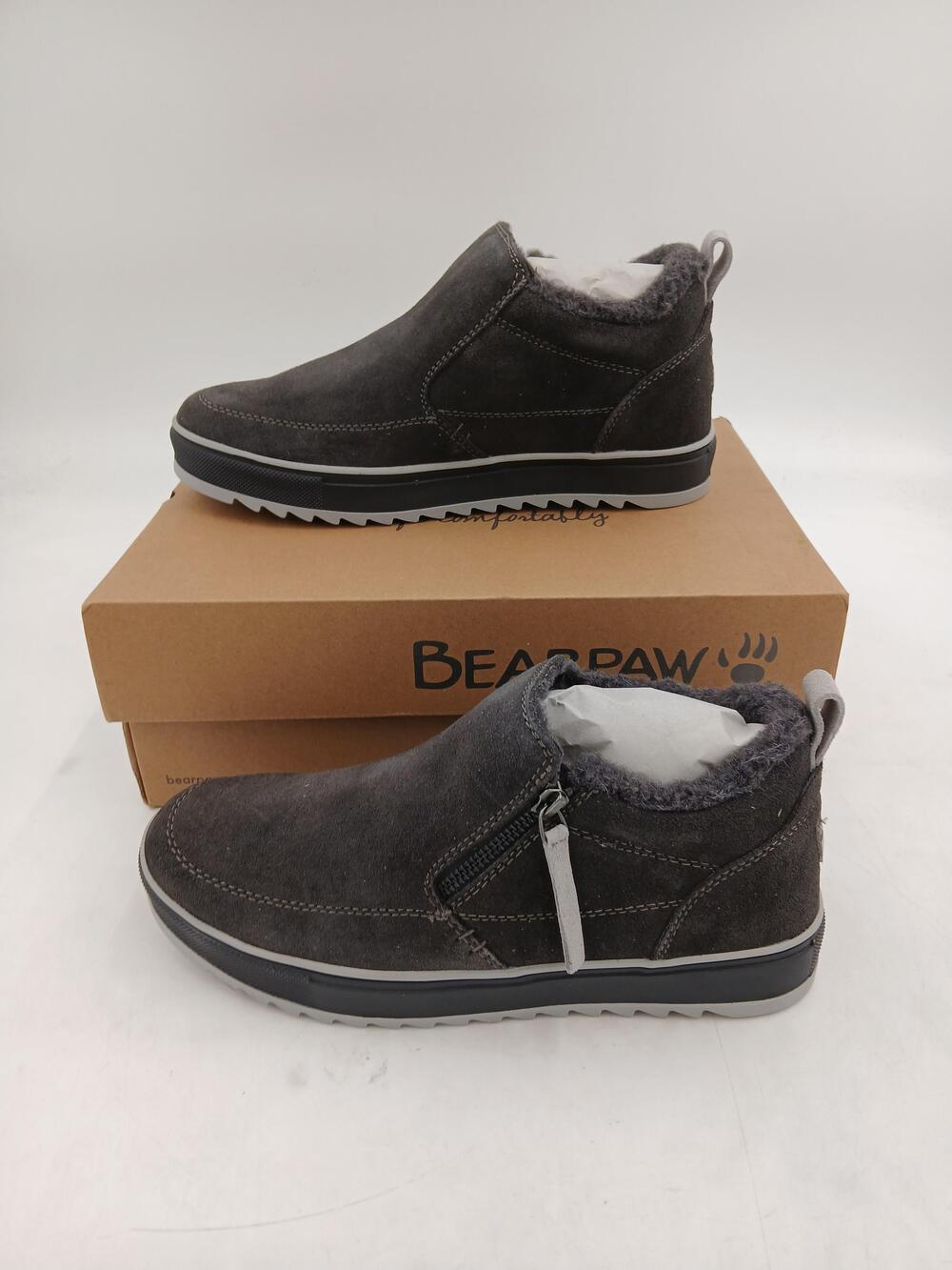 Bearpaw Amanza Shoes Womens Gray Suede Zip Lined Slip On Casual Size 9